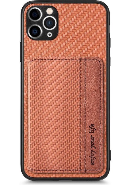IPhone 11 Pro Için Kılıf Komple Kamera Güvenlik Rfıd Engelleme Manyetik Kart (Yurt Dışından)