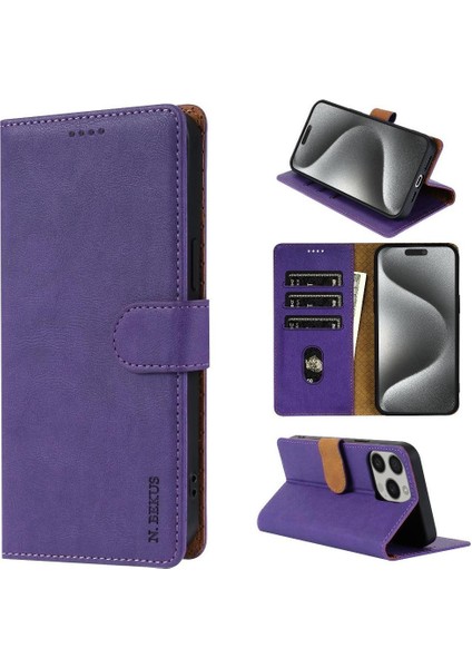 IPhone 13 Için Flip Case Pro Max Anti Kayma Yan Cep Manyetik Kapatma (Yurt Dışından)