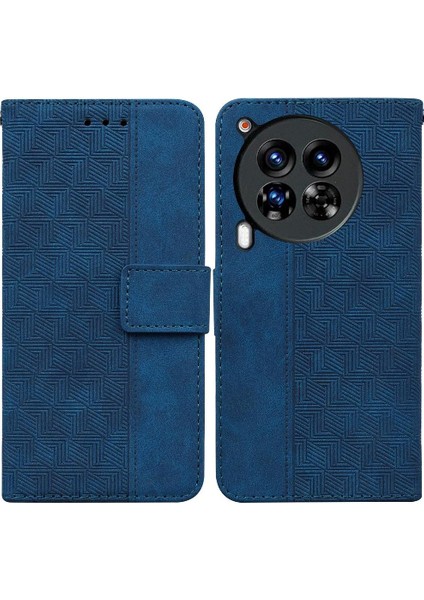 Tecno Camon 30 Premier Geometrik Kabartmalı Cüzdan Kapak Pu Için Flip Case (Yurt Dışından)