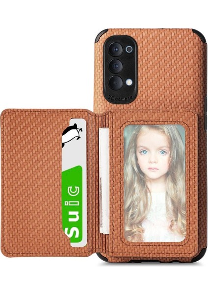 Oppo Oppo 4 Için Kılıf Manyetik Kart Tutucu Standı Fonksiyonu Rfıd Engelleme (Yurt Dışından)