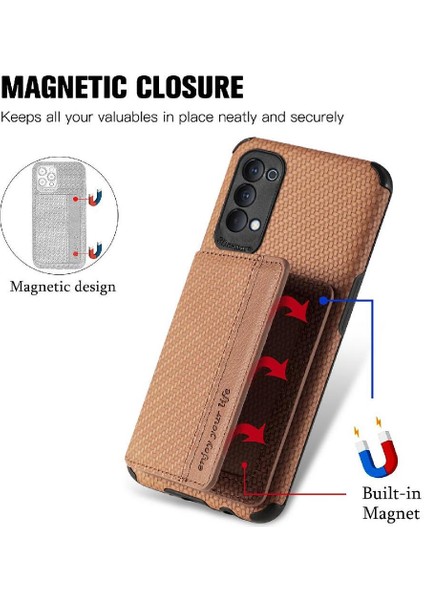 Oppo Oppo 4 Için Kılıf Manyetik Kart Tutucu Standı Fonksiyonu Rfıd Engelleme (Yurt Dışından) fiyatları