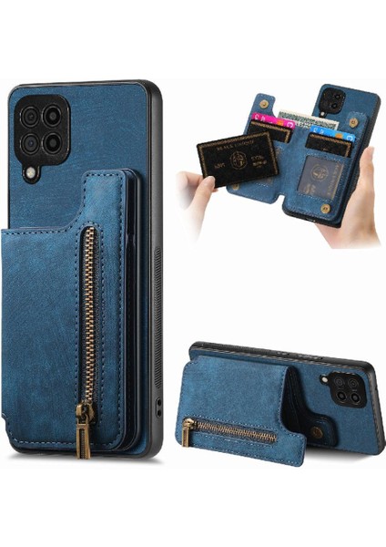 Samsung Galaxy A22 4g Için Kılıf Katlanabilir Arka Kapak Standı Fonksiyonu Vintage (Yurt Dışından)
