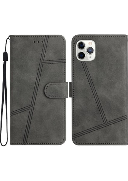 IPhone 11 Için Flip Case Pro Cüzdan Pu Deri Flip Folio Bilek Kayışı Tam (Yurt Dışından)