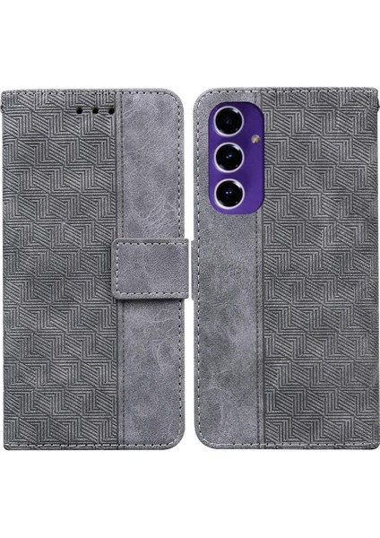 Samsung Galaxy S24 Fe Cüzdan Kapak Için Flip Case Geometrik Kabartmalı Pu (Yurt Dışından)
