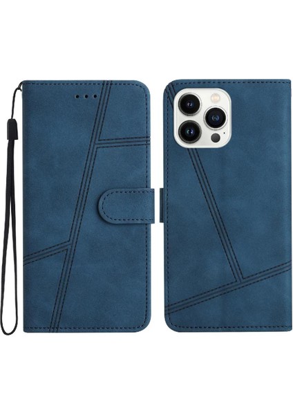 IPhone 13 Için Flip Case Pro Max Tam Koruma Bilek Kayışı Cüzdan Pu Flip (Yurt Dışından)