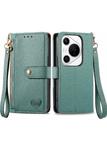 Huawei Pura 70 Pro Için Flip Case Artı Aşk Cüzdan Fermuar Darbeye Vaka (Yurt Dışından)
