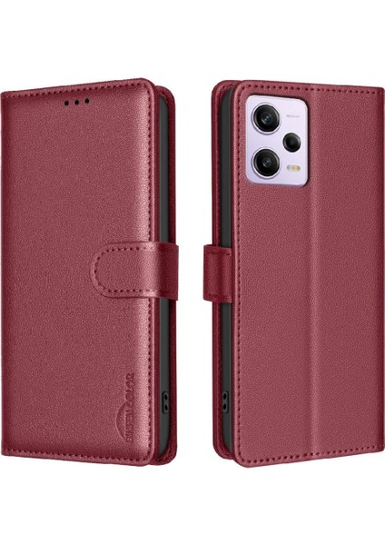 Xiaomi Redmi Not 12 Pro 5g Için Flip Case Manyetik Rfıd Engelleme Kartı Pu (Yurt Dışından)