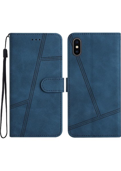 IPhone Xs Max Için Flip Case Kart Yuvaları Tutucu Manyetik Kapak Folio Bilek Pu (Yurt Dışından)
