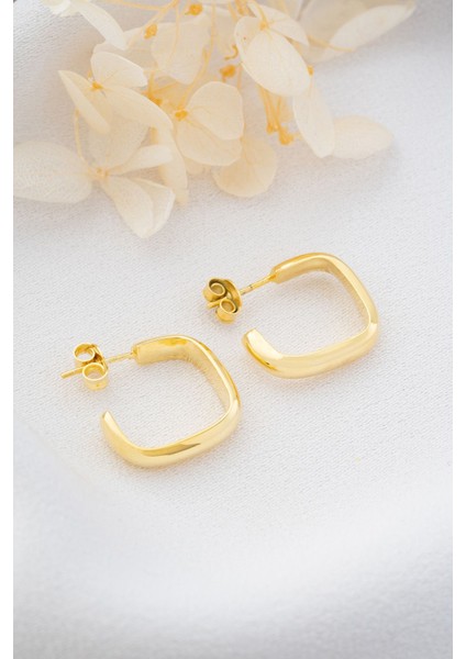 925 Ayar Gümüş Gold Halka Küpe modelleri