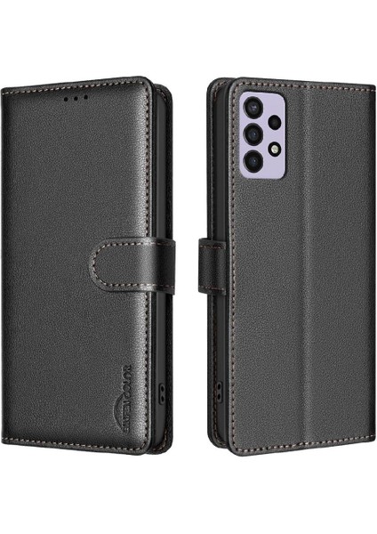 Samsung Galaxy A32 5g Manyetik Rfıd Engelleme Kart Tutucu Pu Için Flip Case (Yurt Dışından)