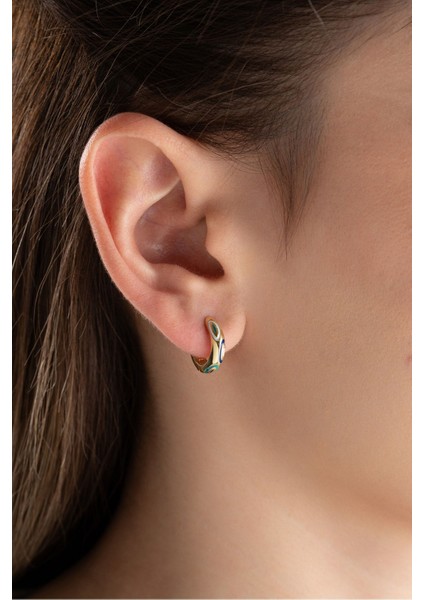 925 Ayar Gold Gümüş Mineli Halka Küpe fiyatları