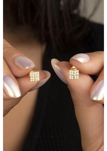 925 Ayar Gold Zirkon Taşlı Gümüş Küpe fiyatları