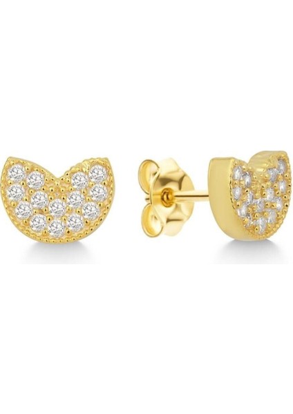 925 Ayar Gold Minik Zirkon Taşlı Gümüş Küpe modelleri