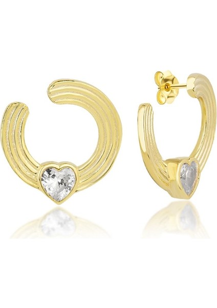 925 Ayar Gold Kalpli Halka Gümüş Küpe modelleri