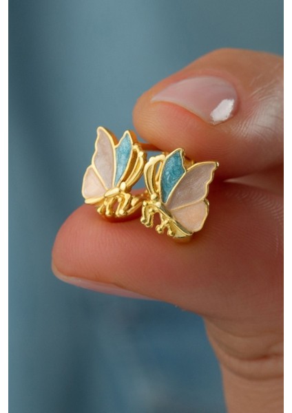 925 Ayar Gümüş Kelebek Çocuk Küpesi