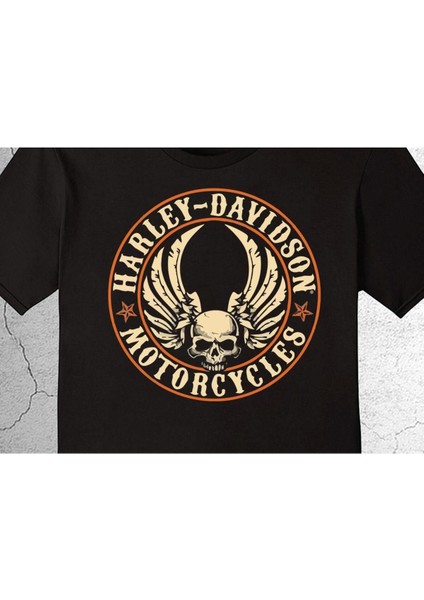 Harley Davidson Motorcycle Orange Bar Tişört Çocuk T-Shirt