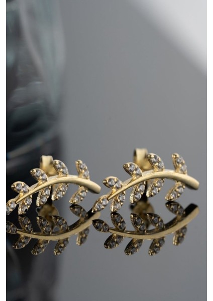 925 Ayar Gold Zeytindalı Gümüş Küpe fiyatları