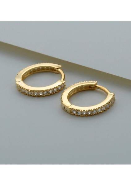 925 Ayar Gümüş Gold Tek Sıra Halka Küpe fiyatları