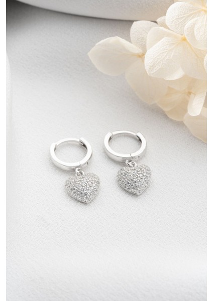 925 Ayar Gümüş Kalpli Halka Küpe fiyatları