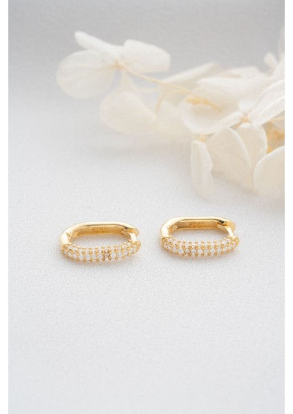 925 Ayar Gümüş Zirkon Taşlı Halka Küpe fiyatları