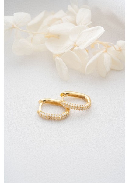 925 Ayar Gümüş Zirkon Taşlı Halka Küpe fırsatları