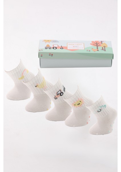 Bebek Çiftlik Temalı 5'li Kutulu Soket Çorap