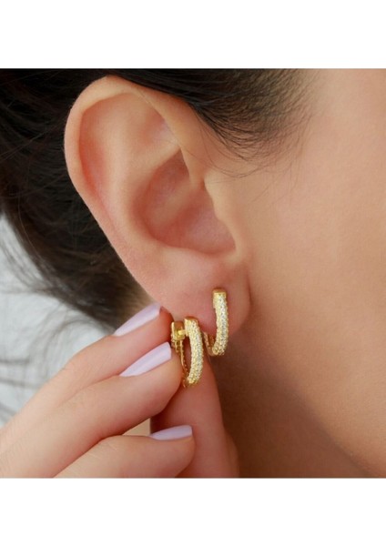 925 Ayar Gümüş Zirkon Taşlı Tamtur Gold Küpe fiyatları