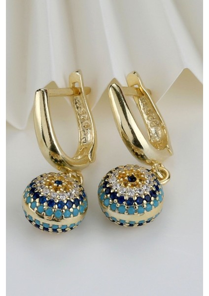 925 Ayar Sallantılı Nazar Gold Gümüş Küpe fiyatları