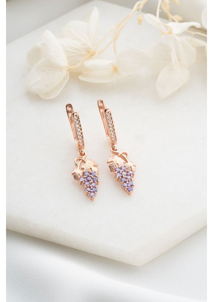 925 Ayar Gümüş Rose Sallantılı Üzüm Küpe fiyatları