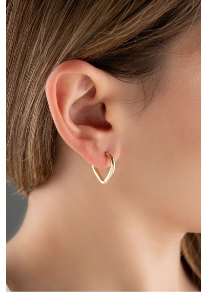 925 Ayar Gümüş Taşsız Kalp Küpe modelleri