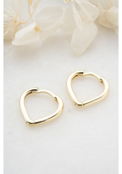 925 Ayar Gümüş Taşsız Kalp Küpe fırsatları