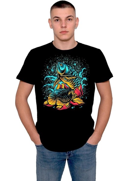 Fish Balık Retro Koi Balığı Tişört T-Shirt
