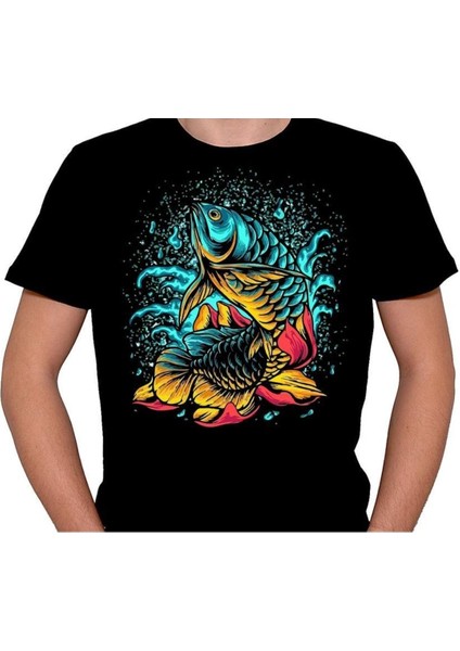 Fish Balık Retro Koi Balığı Tişört T-Shirt fiyatları