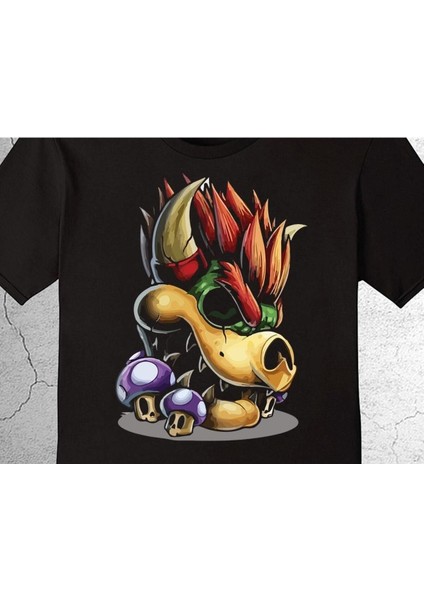 Super Mario Bölüm Sonu Canavarı Mantar Mushroom Tişört Çocuk T-Shirt