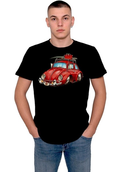 Wolkswagen Beetle Retro Red Vosvos Tişört T-Shirt