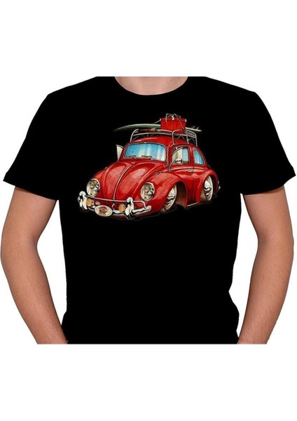 Wolkswagen Beetle Retro Red Vosvos Tişört T-Shirt