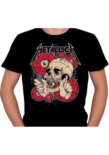 Metallica Skull Battery Guitar Electro Tişört T-Shirt fiyatları