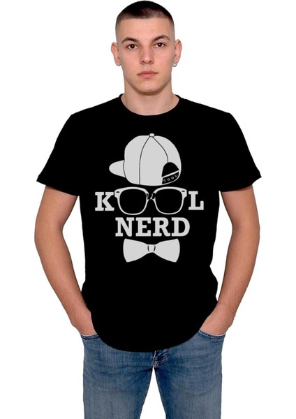 Kool Nerd Havalı Inek Gözlük Papyon Kep Tişört  T-Shirt