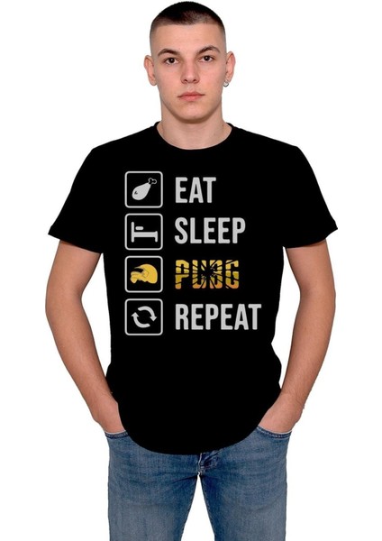 Pubg Eat Sleep Pubg Repeat Ye Uyu Oyna Tekrarla Tişört T-Shirt