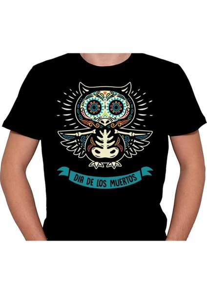 Baykuş Owl Dia De Los Muertos Tişört T-Shirt