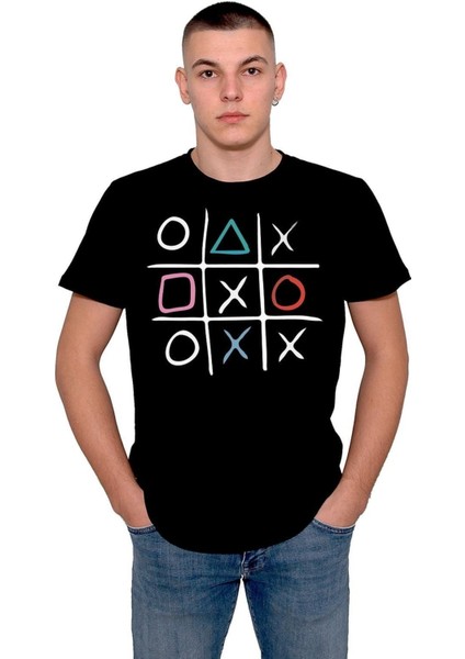 Xox Playstation Ps4 Ps5 Üçgen Kare Yuvarlak Çarpı Tişört T-Shirt