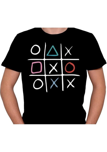 Xox Playstation Ps4 Ps5 Üçgen Kare Yuvarlak Çarpı Tişört T-Shirt
