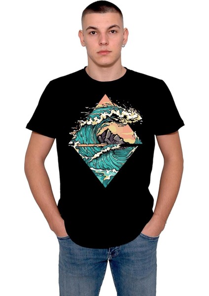 Sea Deniz Dalga Surf California Tişört T-Shirt