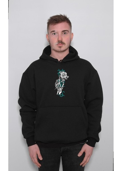 Rose Gül Hands Japanise Sweatshirt Kapüşonlu Hoodie