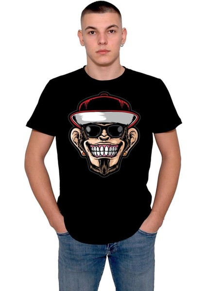 Hip Hop Rapçi Maymun Monkey Smile Kep Tişört T-Shirt
