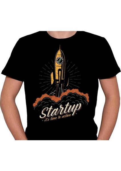 Uzay Cosmos Space Rocket Start Up Tişört T-Shirt
