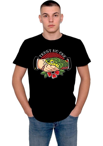 Trust No One Snake Yılan Selamlaşmak Tişört T-Shirt