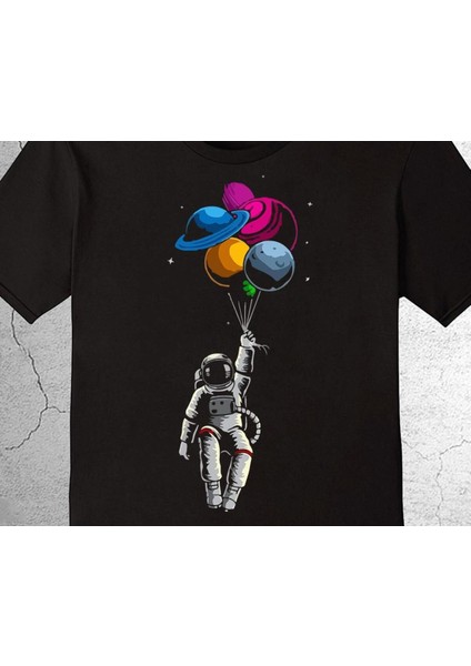 Astronot Gezegenler Space Balon Cosmos Tişört Çocuk T-Shirt