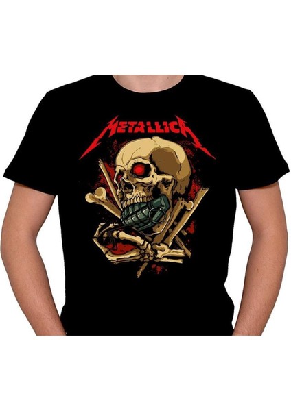 Metallica Kuru Kafa Skull Rock'n Roll Tişört T-Shirt fiyatları