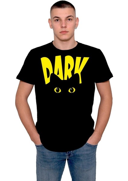 Dark Cat Illüsion Kedi Retro Tişört T-Shirt